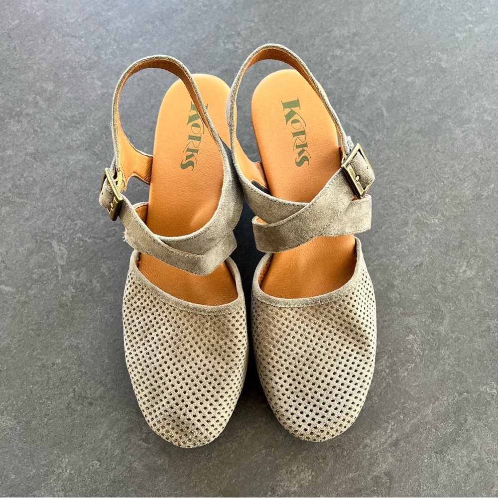 KORKS | Clog sandals. Sage-green color. Excellent condition, size 10